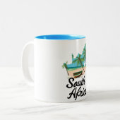 南アフリカの地図 ツートーンマグカップ (正面左)