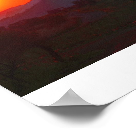 南アフリカの夕日 ポスター (角)