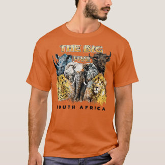 南アフリカの大きな五つの南アフリカの動物Pr Tシャツ