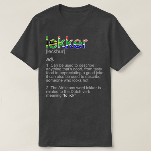 南アフリカの恋人のためのアフリカアン語の定義 Tシャツ (デザイン正面)