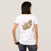 南アフリカの旗と地図のTシャツ Tシャツ (裏面フル)