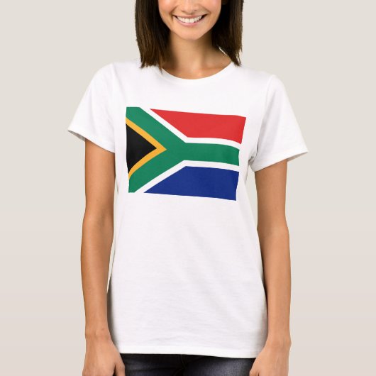 南アフリカの旗と地図のTシャツ Tシャツ (正面)