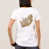 南アフリカの旗と地図のTシャツ Tシャツ (裏面)