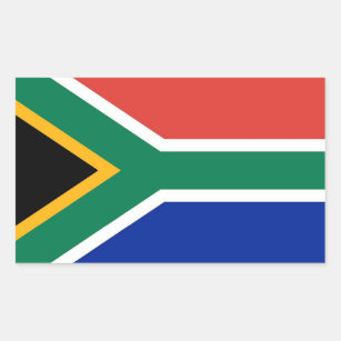 南アフリカの旗付き長方形のステッカー 長方形シール
