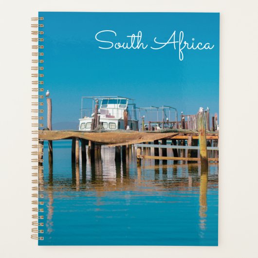 南アフリカの海岸沿いのベルドルフ風景船鳥 プランナー手帳 (正面)