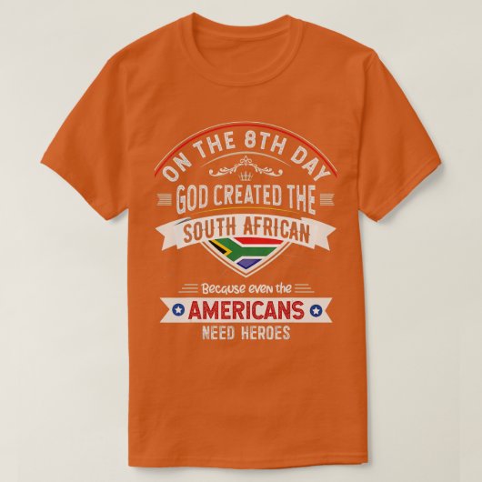 南アフリカの男性のための南アフリカ国旗のお土産 Tシャツ (デザイン正面)