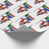 南アフリカの看板のあるサンタクロース ラッピングペーパー (角)