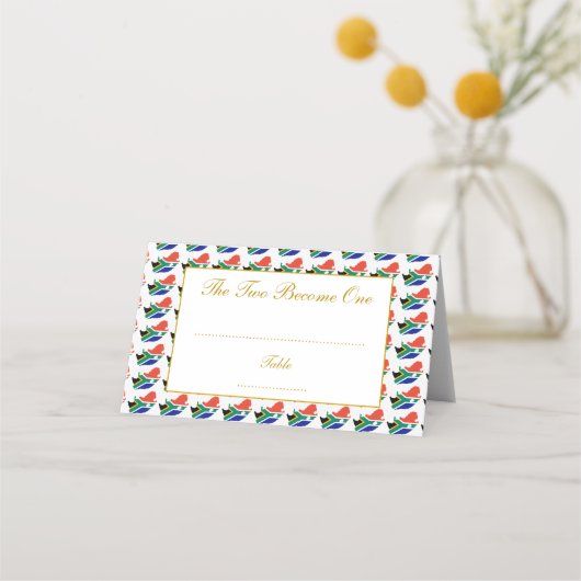 南アフリカの結婚お祝い・クリスチャン プレイスカード (正面)