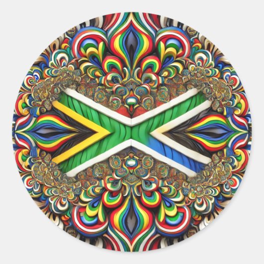 南アフリカの色のシールデザイン ラウンドシール (正面)