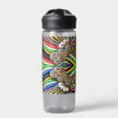 南アフリカの色の水瓶デザイン ウォーターボトル (正面)