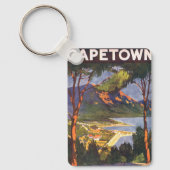 南アフリカの都市ケープタウン、ヴィンテージ旅行 キーホルダー (正面)