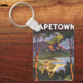 南アフリカの都市ケープタウン、ヴィンテージ旅行 キーホルダー (正面)