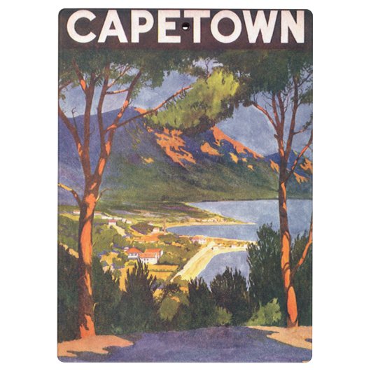 南アフリカの都市ケープタウン、ヴィンテージ旅行 クリップボード (裏面)