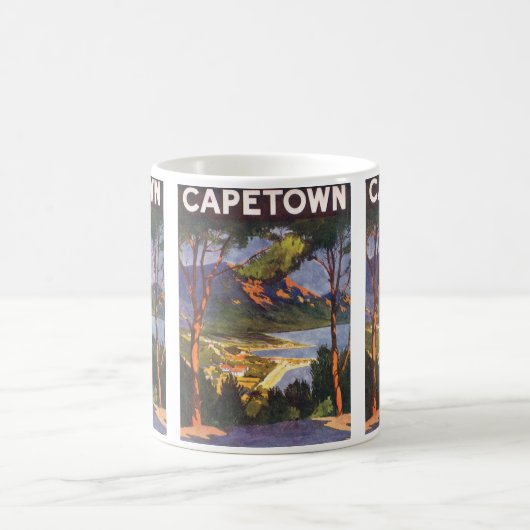 南アフリカの都市ケープタウン、ヴィンテージ旅行 コーヒーマグカップ (中央)