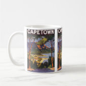 南アフリカの都市ケープタウン、ヴィンテージ旅行 コーヒーマグカップ (左)