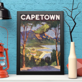 南アフリカの都市ケープタウン、ヴィンテージ旅行 ポスター