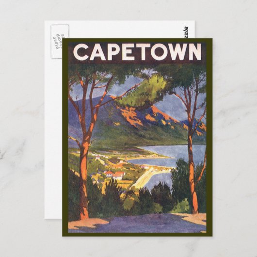 南アフリカの都市ケープタウン、ヴィンテージ旅行 ポストカード (正面/裏面)