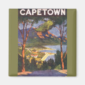 南アフリカの都市ケープタウン、ヴィンテージ旅行 マグネット (正面)
