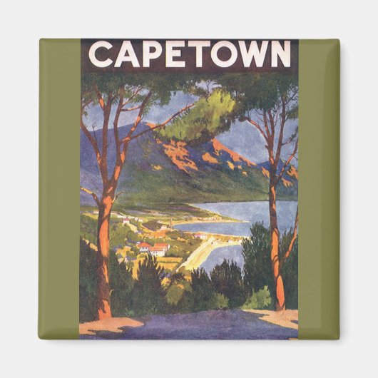 南アフリカの都市ケープタウン、ヴィンテージ旅行 マグネット (正面)