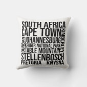 南アフリカの都市ワードアート – ケープタウン旅行 クッション (裏面)