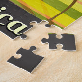 南アフリカの風景夕べ旅行ポスター ジグソーパズル (側面)