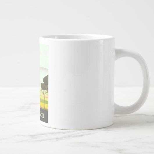 南アフリカの風景夕べ旅行ポスター ジャンボコーヒーマグカップ (右)