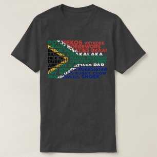 南アフリカの食べ物国旗 Tシャツ