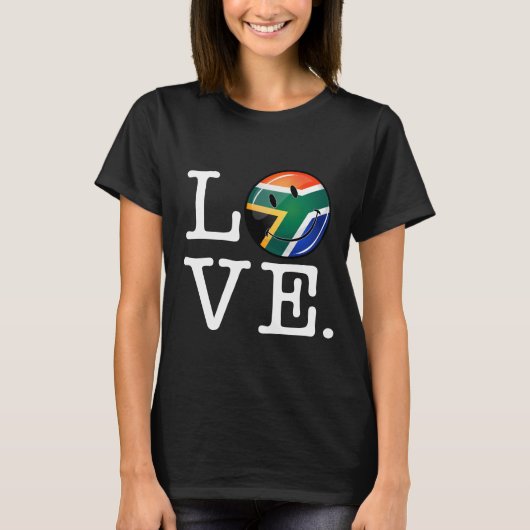 南アフリカを愛する微笑み旗 Tシャツ (正面)