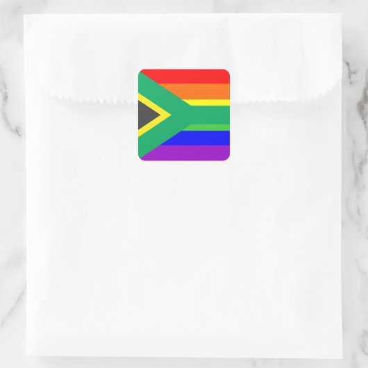 南アフリカゲイ誇りを持ったレインボー旗国 スクエアシール (バッグ)