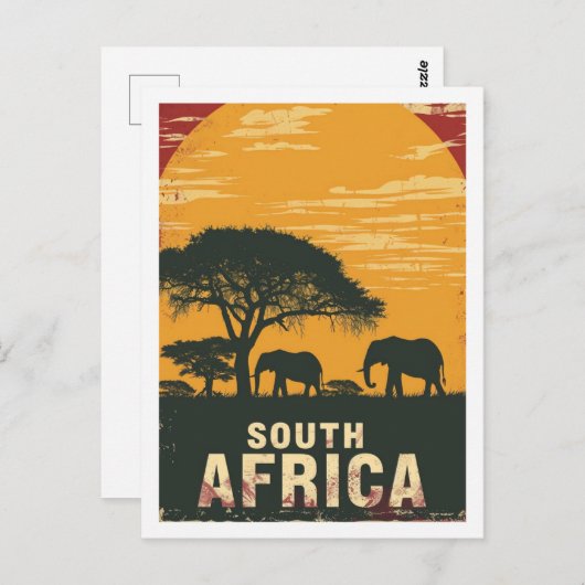 南アフリカサファリヴィンテージ有名な旅行の場所 ポストカード (正面/裏面)