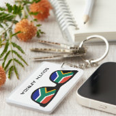 南アフリカシェードカスタム文字&カラーキーチェーン キーホルダー (正面右)
