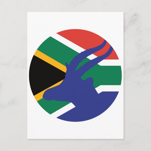 南アフリカスプリングボックアンテロープ南アフリカ ポストカード (正面)