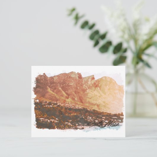 南アフリカテーブルマウンテンヴィンテージ旅行 ポストカード (スタンド正面)