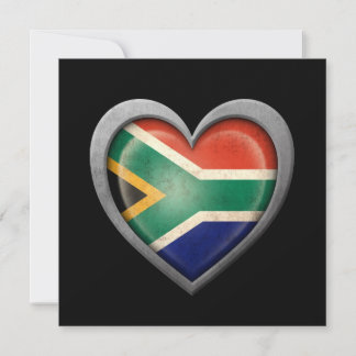 南アフリカハート国旗(メタル効果)