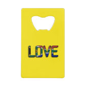 南アフリカビューティフルラブアメージング文字引用文アート クレジットカード栓抜き (正面)