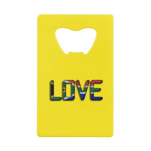 南アフリカビューティフルラブアメージング文字引用文アート クレジットカード栓抜き (正面)