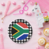 南アフリカプレート、水牛の草原とアフリカ国旗 ペーパープレート (パーティー)