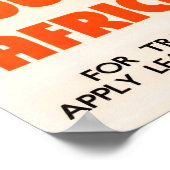 南アフリカライオンヴィンテージ旅行 ポスター (角)