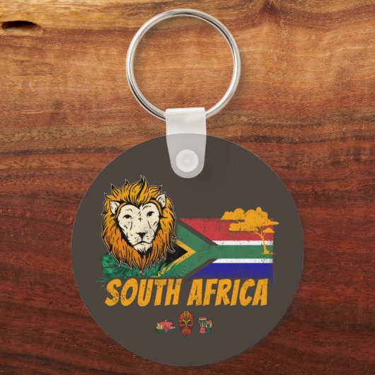 南アフリカヴィンテージ獅子旗サファリ土産 キーホルダー (正面)
