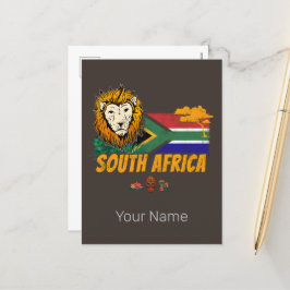 南アフリカヴィンテージ獅子旗サファリ土産 シーズンポストカード