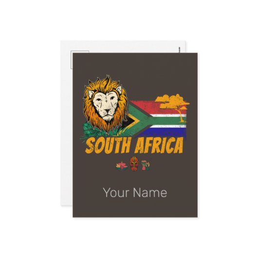 南アフリカヴィンテージ獅子旗サファリ土産 シーズンポストカード (正面/裏面インサイチュ)