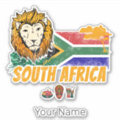 南アフリカヴィンテージ獅子旗サファリ土産 シール (正面)