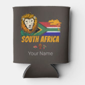 南アフリカヴィンテージ獅子旗サファリ土産 缶クーラー (正面)