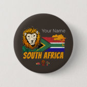 南アフリカヴィンテージ獅子旗サファリ土産 缶バッジ (正面)