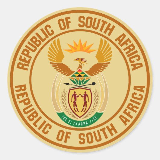 南アフリカ丸エンブレム ラウンドシール (正面)