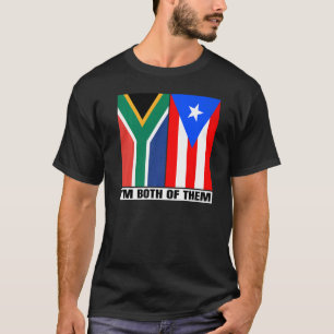 南アフリカ人とプエルトリコ人の血統が半分ずつ Tシャツ