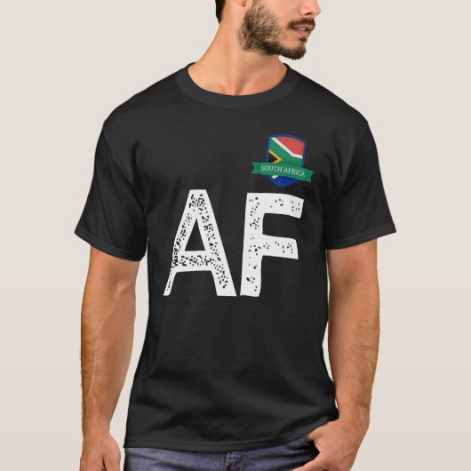 南アフリカ人旗書簡AとF南アフリカ Tシャツ (正面)