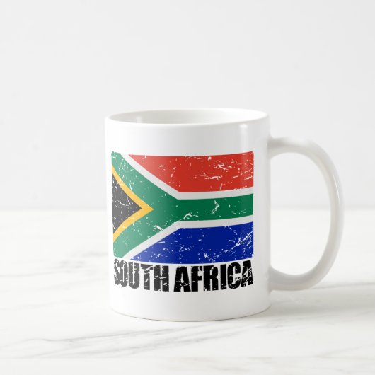 南アフリカ共和国のヴィンテージの旗 コーヒーマグカップ (右)