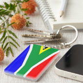 南アフリカ共和国の国旗の国家の記号の名前の文字 キーホルダー (正面右)