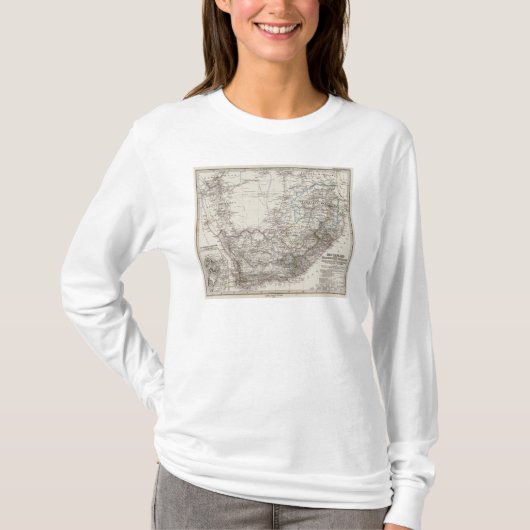 南アフリカ共和国の地図 Tシャツ (正面)